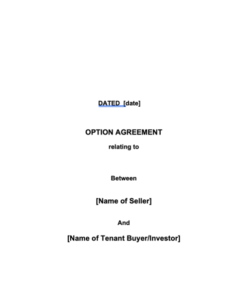 Management Agreement for a Lease Option Property